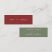 Trendige Farben Elegante Moderne einfache Vorlage Mini Visitenkarte (Vorne/Hinten)