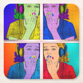 Trendige Farben für Retro Foto Design Rechteckiger Pappuntersetzer