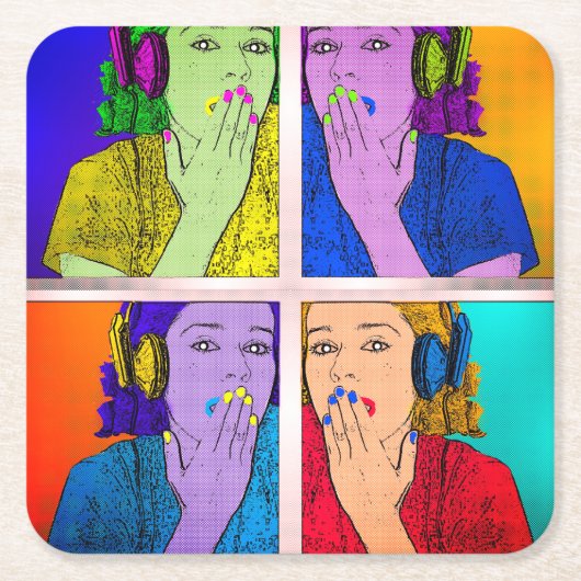 Trendige Farben für Retro Foto Design Rechteckiger Pappuntersetzer (Vorderseite)