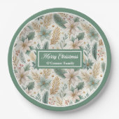 Trendige Farben Pappteller Sage Green Weihnachten (Vorderseite)