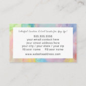 Trendige Farben Wasserfarben Abstrakte Kunst Visitenkarte (Rückseite)