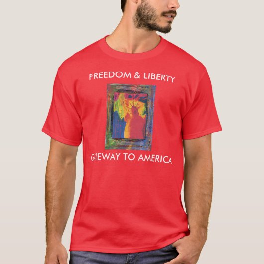 Trendige Farben Wasserfarbenstatue T-Shirt (Vorderseite)