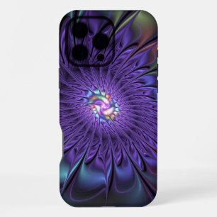 Trendige farbenfrohe moderne abstrakte Fraktalblum iPhone 16 Pro Max Hülle