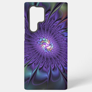 Trendige farbenfrohe moderne abstrakte Fraktalblum Samsung Galaxy Hülle