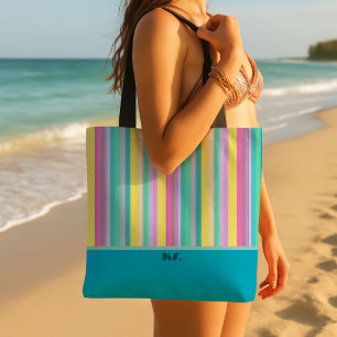 Trendige farbenfrohe Sommer-Streifen-Tasche Tasche