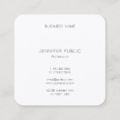 Trendige Farbenfrohe Vorlage Elegantes modernes De Quadratische Visitenkarte (Rückseite)