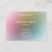 Trendige farbenfrohe Vorlage Modernes, elegantes M Visitenkarte (Rückseite)