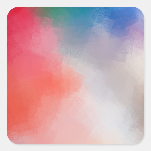 Trendige Farbige Blanche Vorlage Rosa Gelb Quadratischer Aufkleber (Vorderseite)