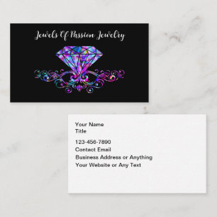 Trendige Farbige Juwelier Theme Visitenkarten Visitenkarte