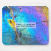 Trendige Farbige Moderne Name Mousepad (Vorne)