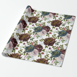 Trendige Farbkombinationen Blumenmuster Geschenkpapier