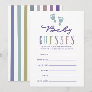 Trendige Farbvarianten Boy Baby Shower Baby-Vermut Einladung