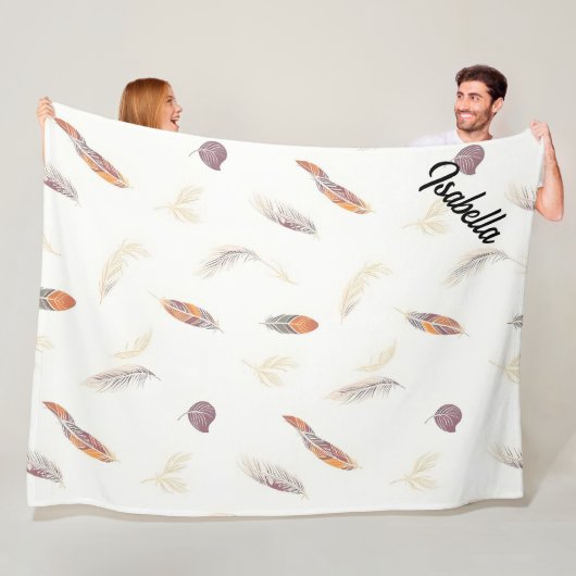 Trendige Federn Luxus-Boho-Kollektion Fleecedecke (Beispiel)