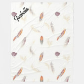 Trendige Federn Luxus-Boho-Kollektion Fleecedecke (Vorderseite)