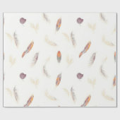 Trendige Federn Luxus Boho Kollektion Geschenkpapier (Flach)