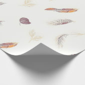 Trendige Federn Luxus Boho Kollektion Geschenkpapier (Ecke)
