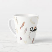 Trendige Federn Luxus-Boho-Kollektion Milchtasse (Linke Ecke)