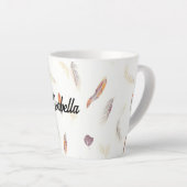 Trendige Federn Luxus-Boho-Kollektion Milchtasse (Rechte Ecke)