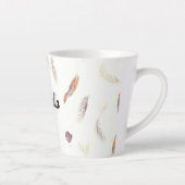 Trendige Federn Luxus-Boho-Kollektion Milchtasse (Rechts)