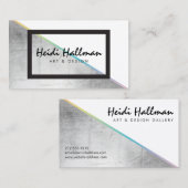 Trendige, fette Imitate Silver Holographic Color B Visitenkarte (Vorne/Hinten)