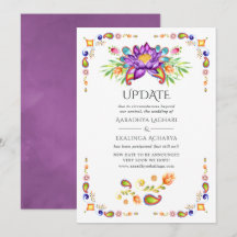 Trendige florale Paisley-Indische Hochzeitsankündi