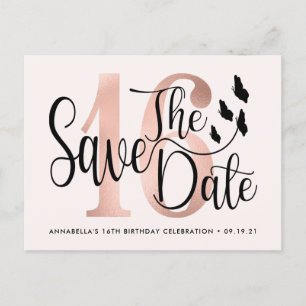 Trendige Foto-Süßigkeiten 16 Save The Date Postkar Postkarte