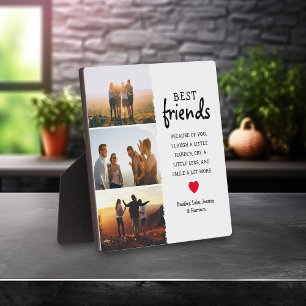 Trendige Fotocollage und Zitat der besten Freunde Fotoplatte