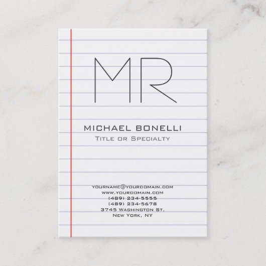 Trendige, geflochtene vertikale Visitenkarte aus P (Vorderseite)