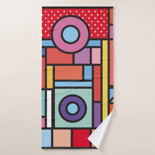 Trendige geometrische Elemente prägen das Design. Badehandtuch (Badehandtuch)