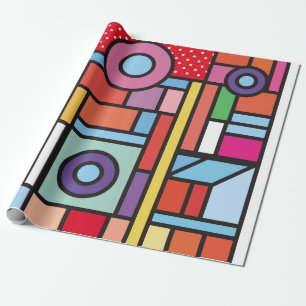 Trendige geometrische Elemente prägen das Design.  Geschenkpapier