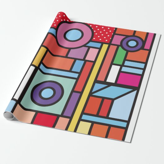 Trendige geometrische Elemente prägen das Design. Geschenkpapier (Ungerollt)