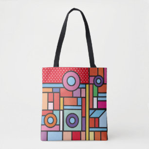 Trendige geometrische Elemente prägen das Design. Tasche
