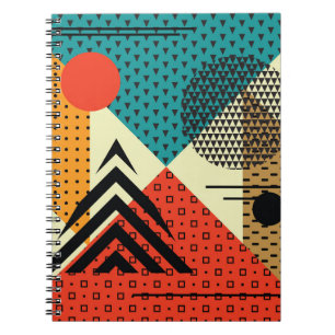 Trendige geometrische Elemente, Retrostil. Notizblock