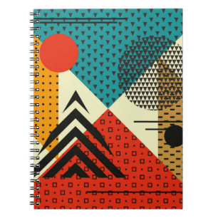 Trendige geometrische Elemente. Retrostil, PA Notizblock
