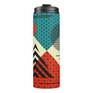 Trendige geometrische Elemente. Retrostil, PA Thermosbecher