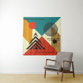 Trendige geometrische Elemente. Retrostil, PA Wandteppich (Beispiel)