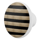 trendige, geometrische Streifen aus schwarz und go Keramikknauf (Rechts)