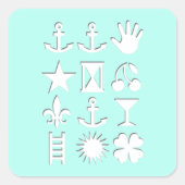 trendige Gestaltung Quadratischer Aufkleber (Vorderseite)