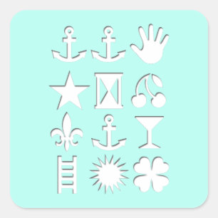 trendige Gestaltung Quadratischer Aufkleber