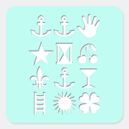 trendige Gestaltung Quadratischer Aufkleber (Vorderseite)