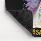 Trendige Girls' elegantes Schwarzes Magisches Einh Mousepad (Ecke)