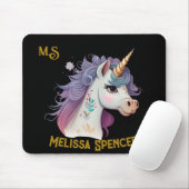 Trendige Girls' elegantes Schwarzes Magisches Einh Mousepad (Mit Mouse)