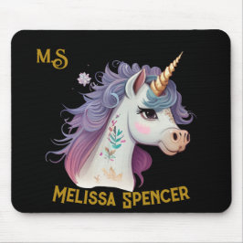 Trendige Girls' elegantes Schwarzes Magisches Einh Mousepad