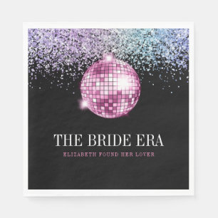 Trendige Glitter Disco Braut Era Junggesellinnenab Serviette