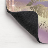 Trendige Gold Glitzer Lips, farbenfroh, Glitzer Tr Mousepad (Ecke)