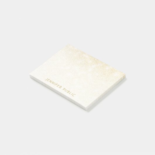 Trendige Gold Glitzer Template Elegant Einfach Post-it Klebezettel (angewinkelt)