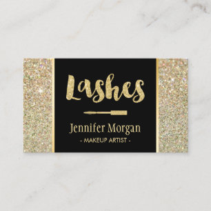 Trendige Gold Wimpern Glitter Funkeln Makeup Artis Visitenkarte