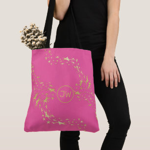 Trendige goldene Sterne Monogramm-Tasche Tasche
