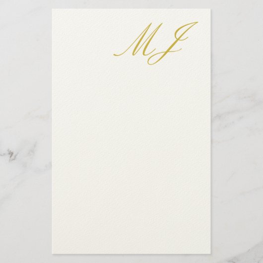 Trendige Goldfarbene Monogramm-Minimalist-Moderne Briefpapier (Vorderseite)