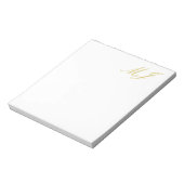 Trendige Goldfarbene Monogramm-Minimalist-Moderne Notizblock (Rotiert)